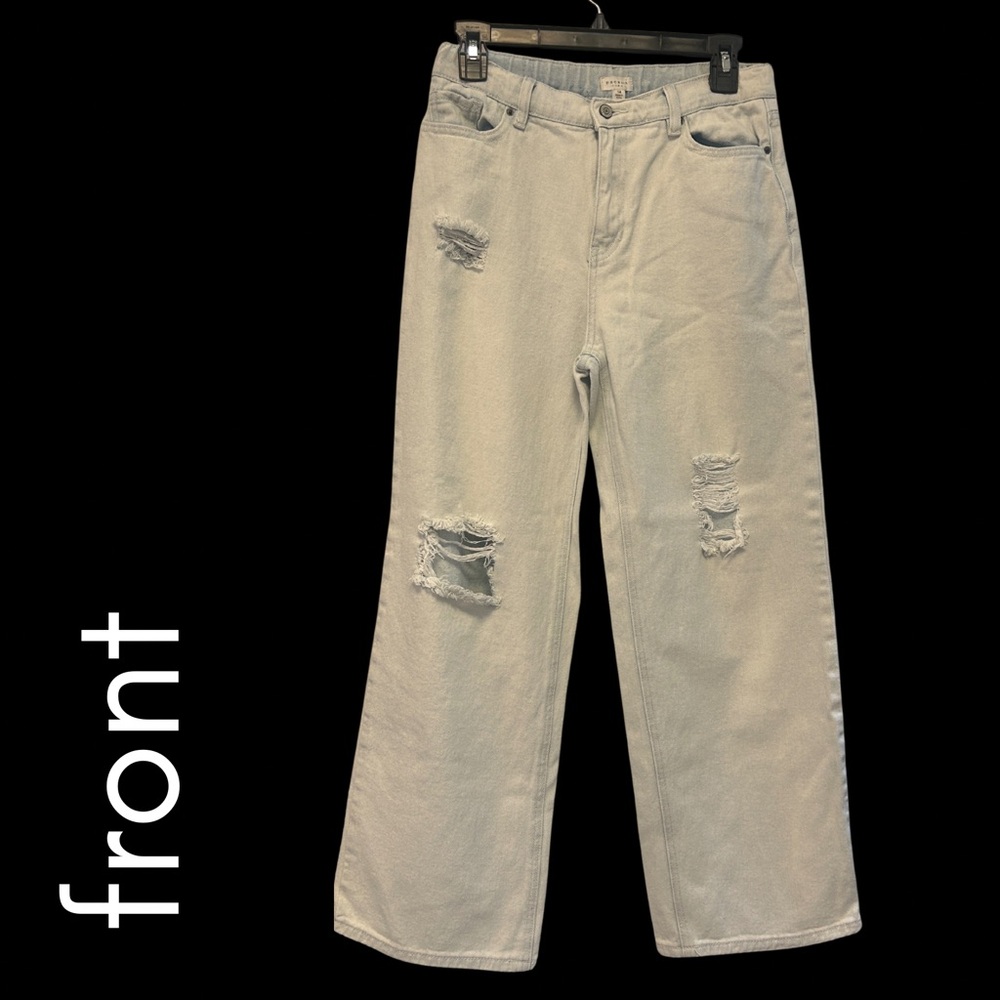 PacSun Light Wash Distressed Wide Leg Jeans